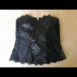 Satin and lace bustier top
